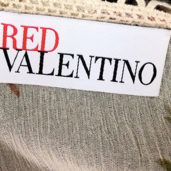 Red Valentino Silk Floral Shift Dress Lace Crochet - Picture 5 of 6